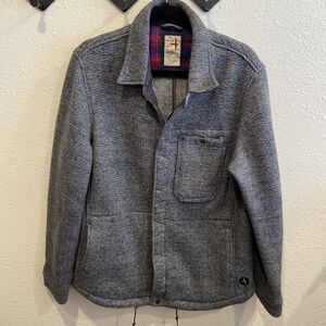 Relwen CPO Snap Jacket Heather Grey Fleece Lined Long Sleeve Men’s Large *wear*